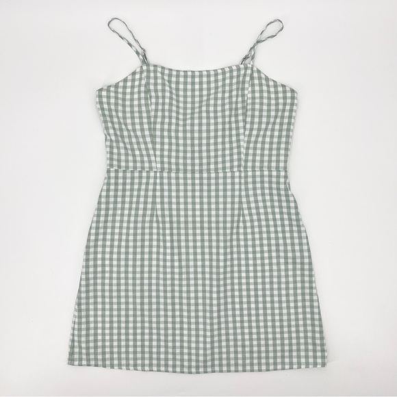 Sky & Sparrow Green Gingham Lightweight Open Tie-Back Mini Slip Dress Size XL - Picture 3 of 10